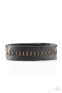 Paparazzi Accessories Take One For The Team - Brown Stitched Urban Bracelet - Be Adored Jewelry
