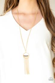 Be Adored Jewelry Terra Tassel Gold Paparazzi Necklace