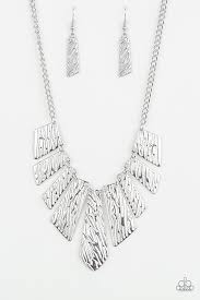 Texture Tigress Paparazzi Silver Necklace - Be Adored Jewelry