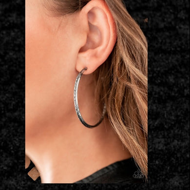 Be Adored Jewelry Texture Tempo Paparazzi Silver Hoop