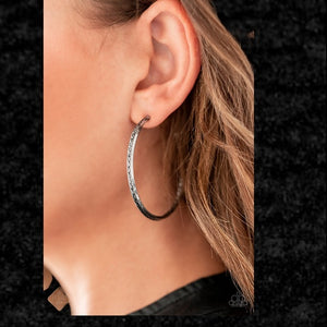 Be Adored Jewelry Texture Tempo Paparazzi Silver Hoop