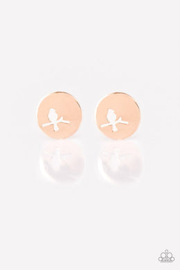 Paparazzi Accessories The Bird Has Flown - Rose Gold Post Earring - Be Adored Jewelry