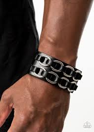 Be Adored Jewelry Throttle It Out Black Paparazzi Urban Bracelet 