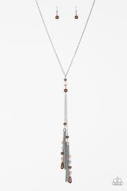 Be Adored Jewelry Timeless Tassels Brown Paparazzi Necklace