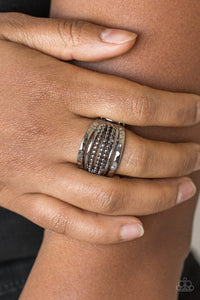 Paparazzi Trailblazin Trails - Black Ring - Be Adored Jewelry