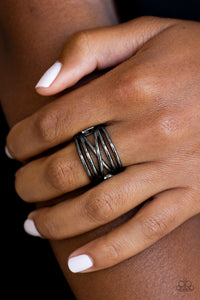 Paparazzi Way Wayward - Black Ring - Be Adored Jewelry