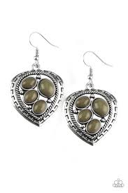 Be Adored Jewelry Wild Heart Wonder - Green Paparazzi Earring