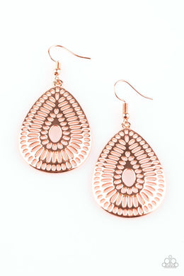 Paparazzi Accessories You Look GRATE! - Copper Earring - Be Adored Jewelry